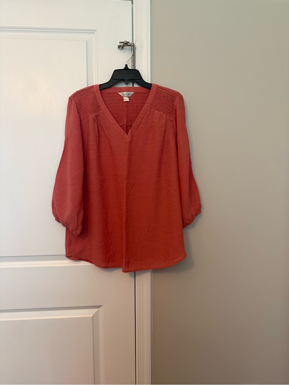 Christopher & Banks Coral Peasant Blouse